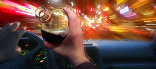 image of alcoholic driving at night