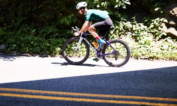 cycling on a narrow road