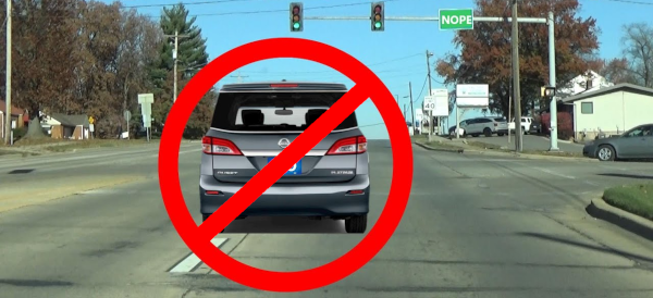 no changing lanes in an intersection