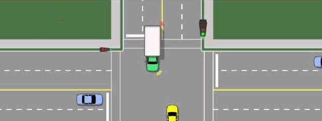 image of how to prepare to make left turns at an intersection