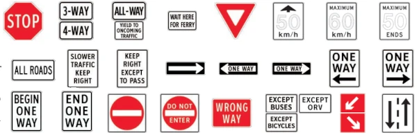 examples of BC road signs