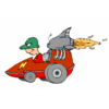 cartoon image of speeding car