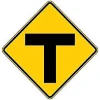 image of T intersection advisory sign
