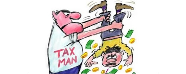 cartoon image of a tax grab in progress