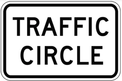 image of traffic circle sign