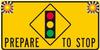 Flashing Yellow Advance Stop Warning Sign